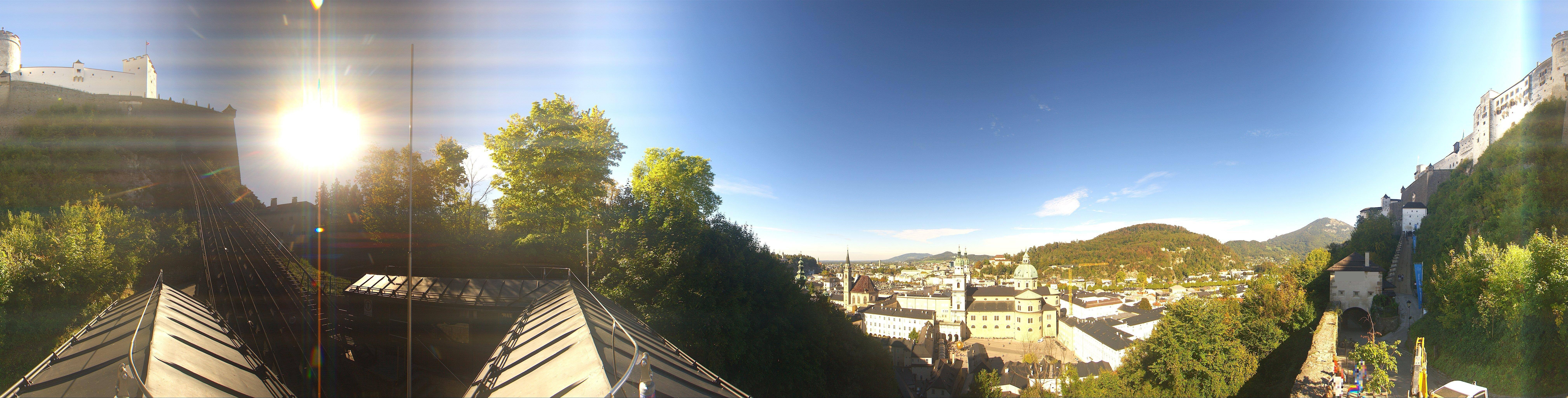 Archived image Webcam Panoramic view from Salzburg funicular