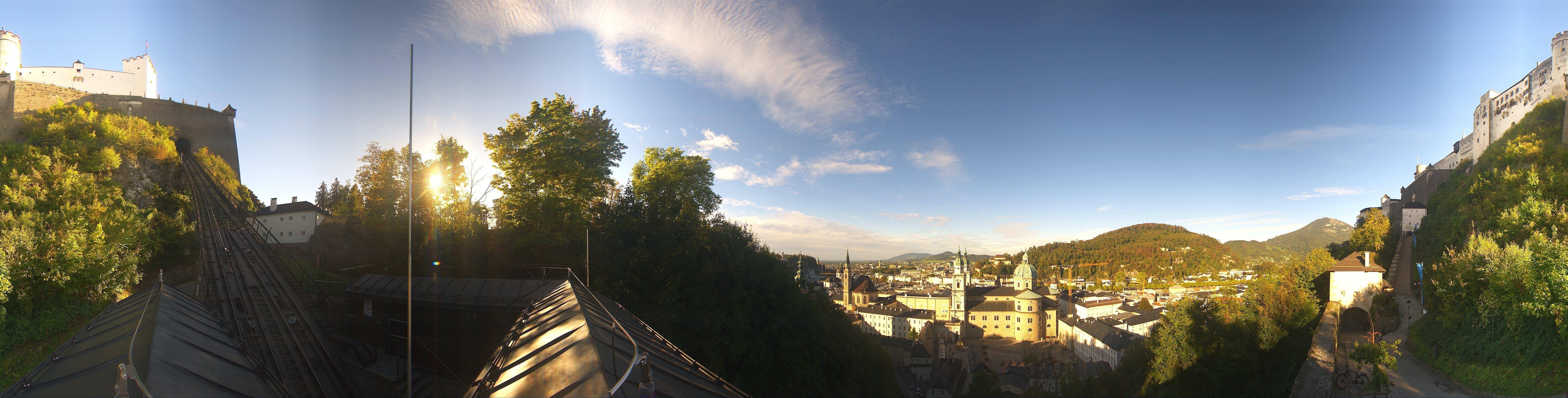 Archived image Webcam Panoramic view from Salzburg funicular