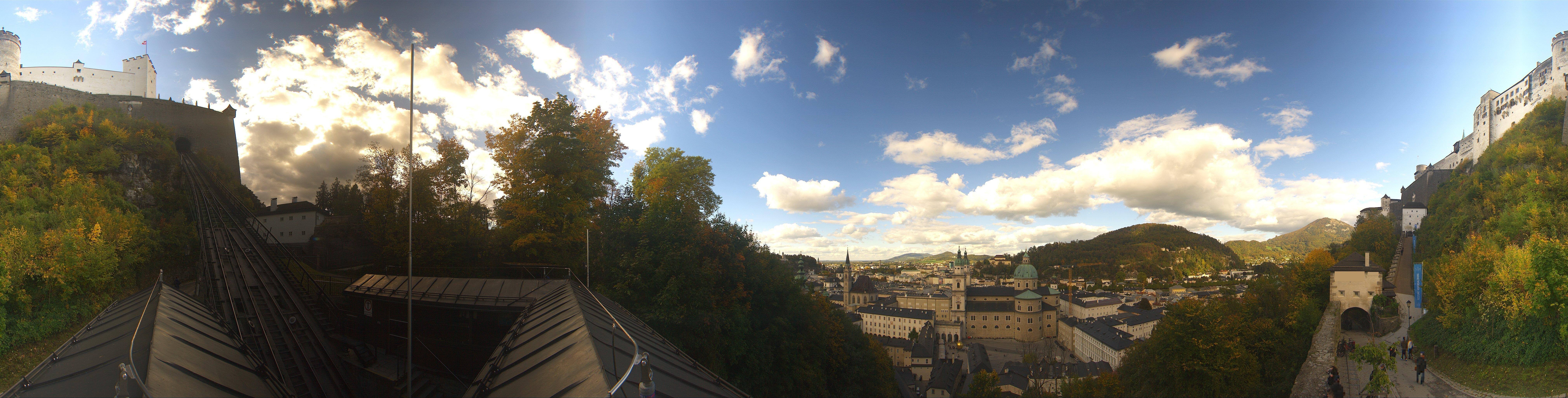 Archived image Webcam Panoramic view from Salzburg funicular
