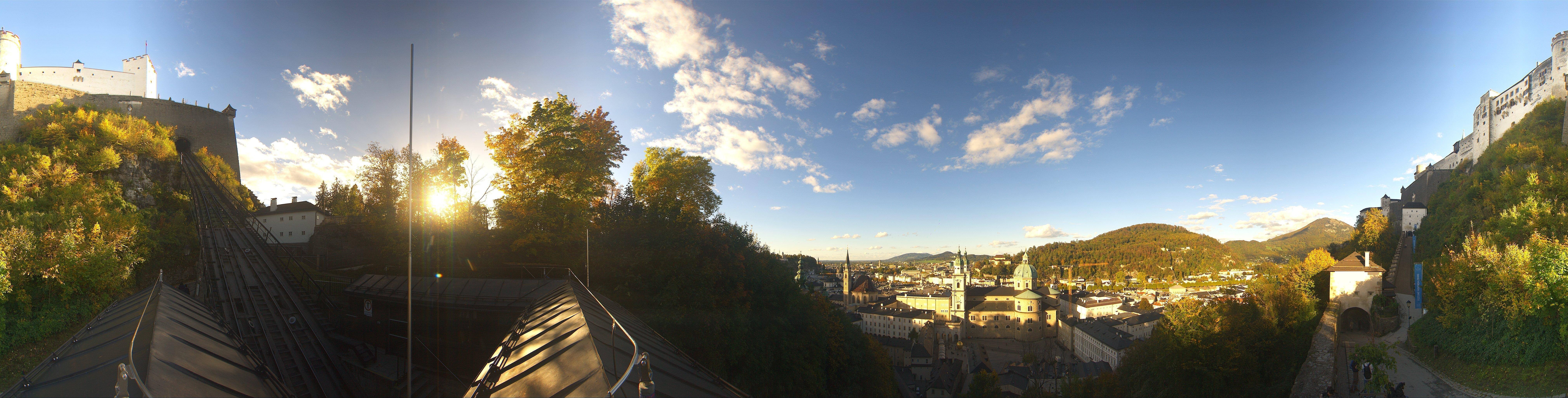 Archived image Webcam Panoramic view from Salzburg funicular