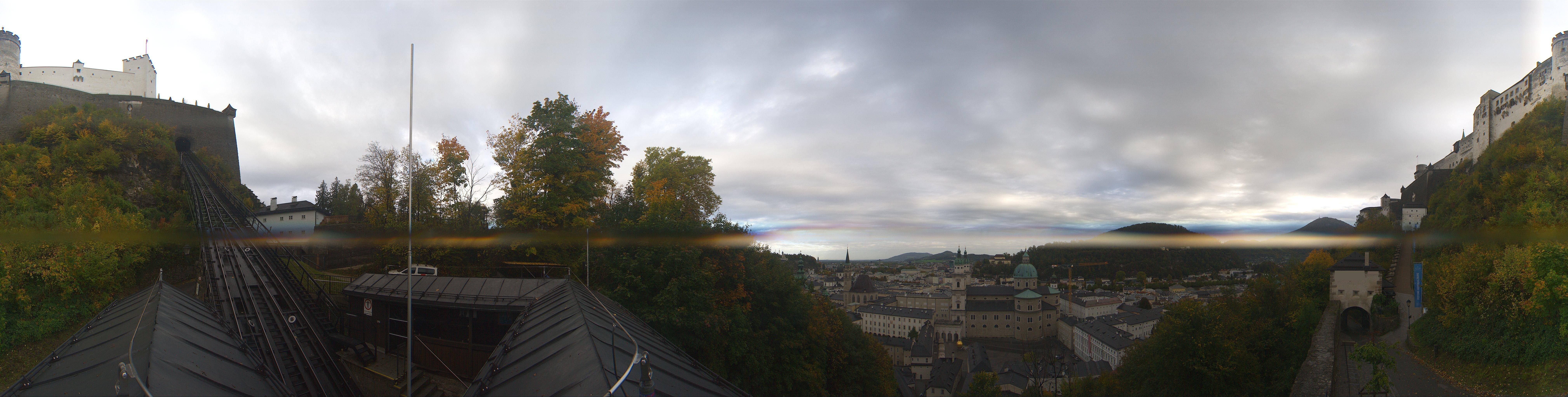 Archived image Webcam Panoramic view from Salzburg funicular
