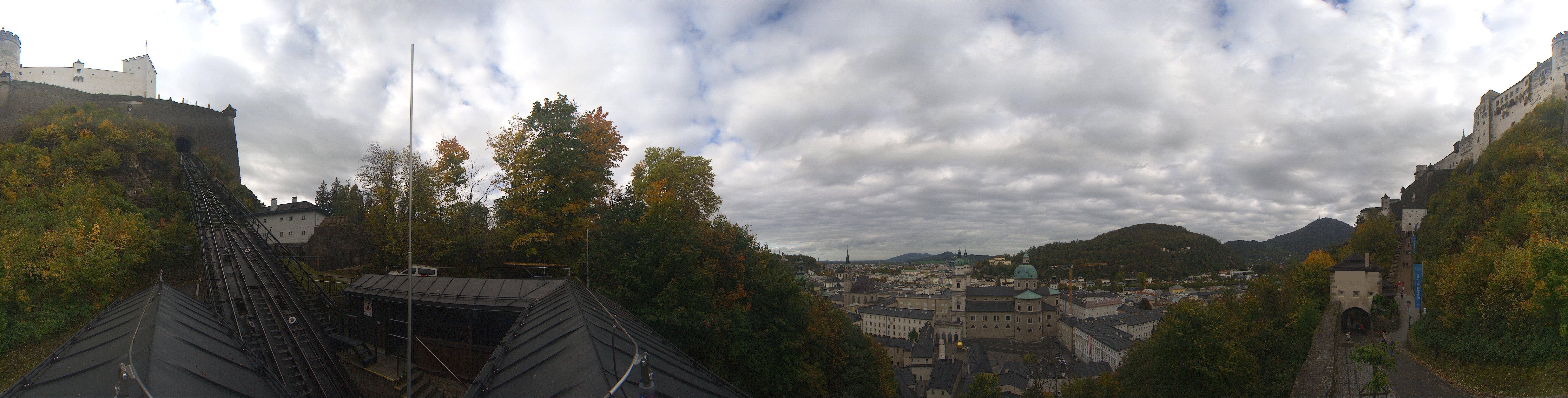 Archived image Webcam Panoramic view from Salzburg funicular
