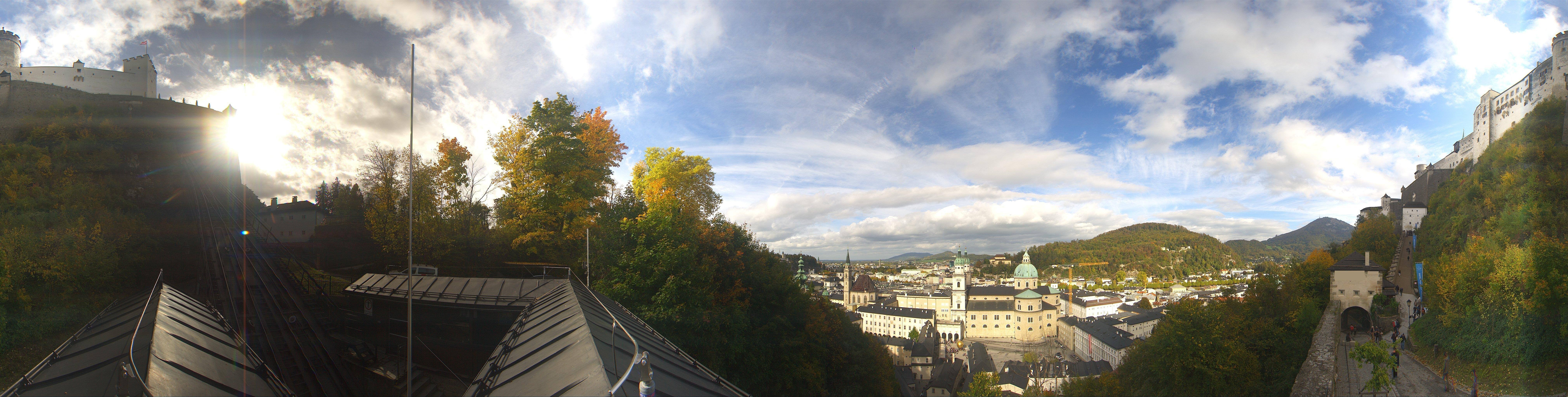 Archived image Webcam Panoramic view from Salzburg funicular