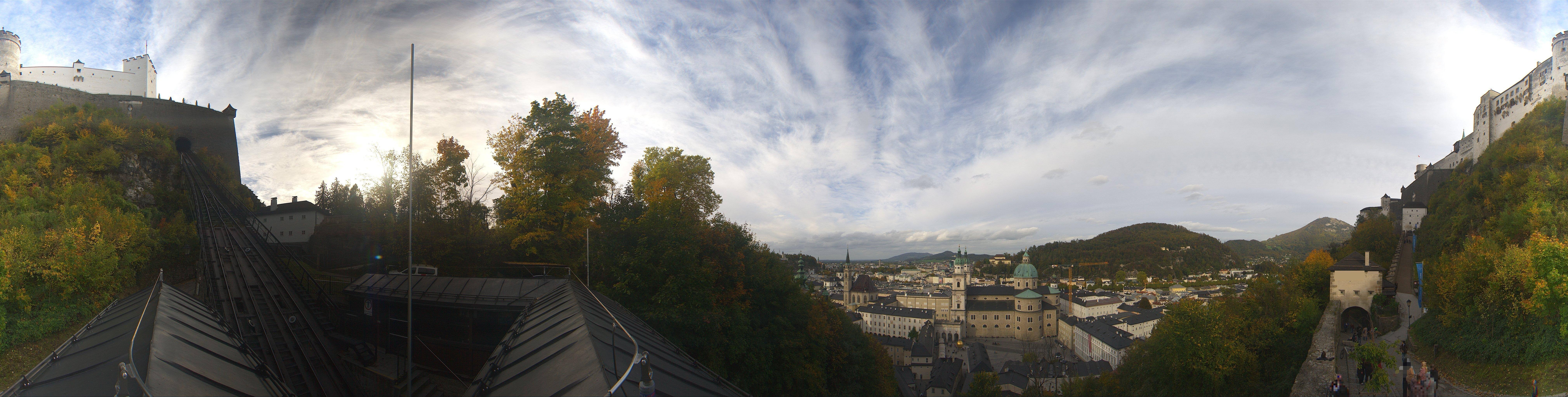 Archived image Webcam Panoramic view from Salzburg funicular