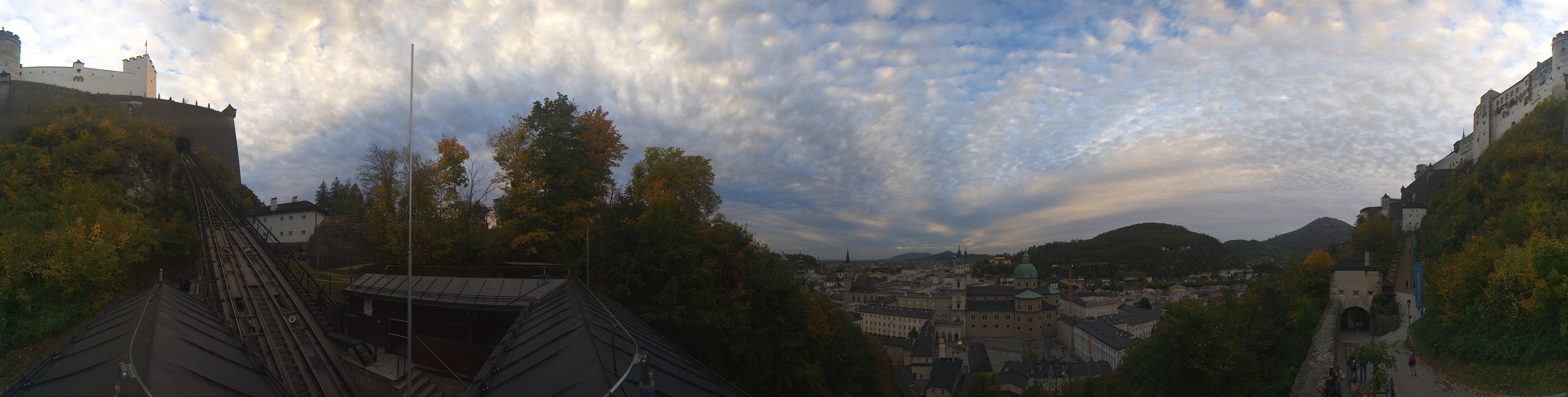 Archived image Webcam Panoramic view from Salzburg funicular