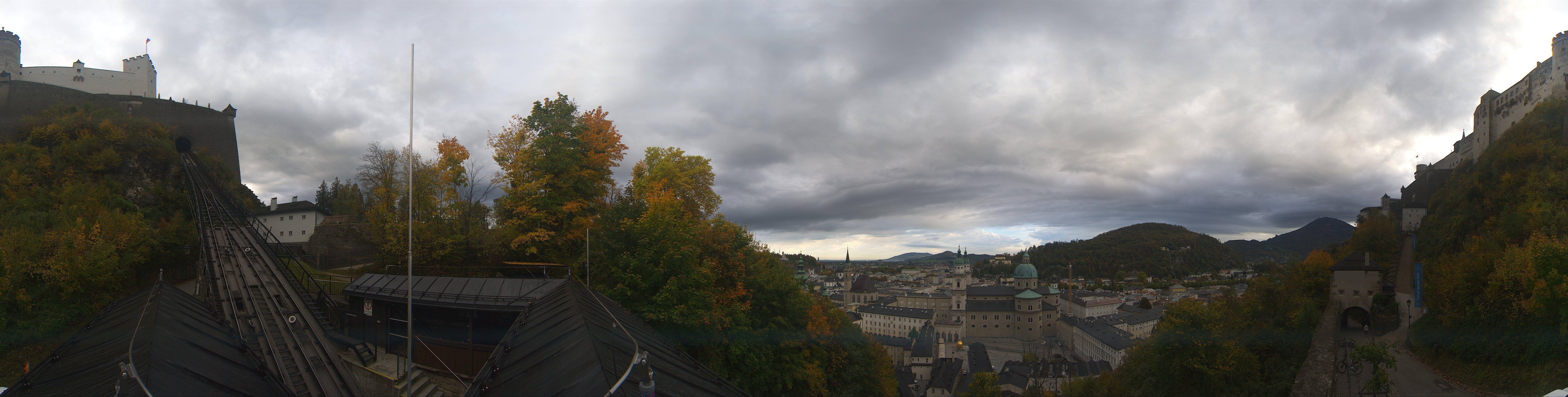 Archived image Webcam Panoramic view from Salzburg funicular