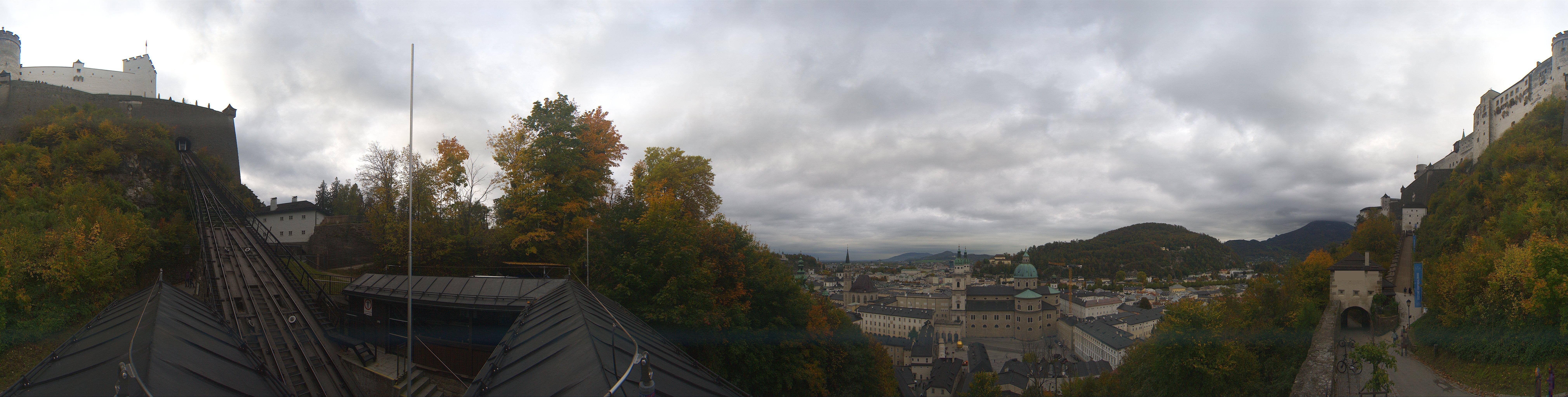 Archived image Webcam Panoramic view from Salzburg funicular
