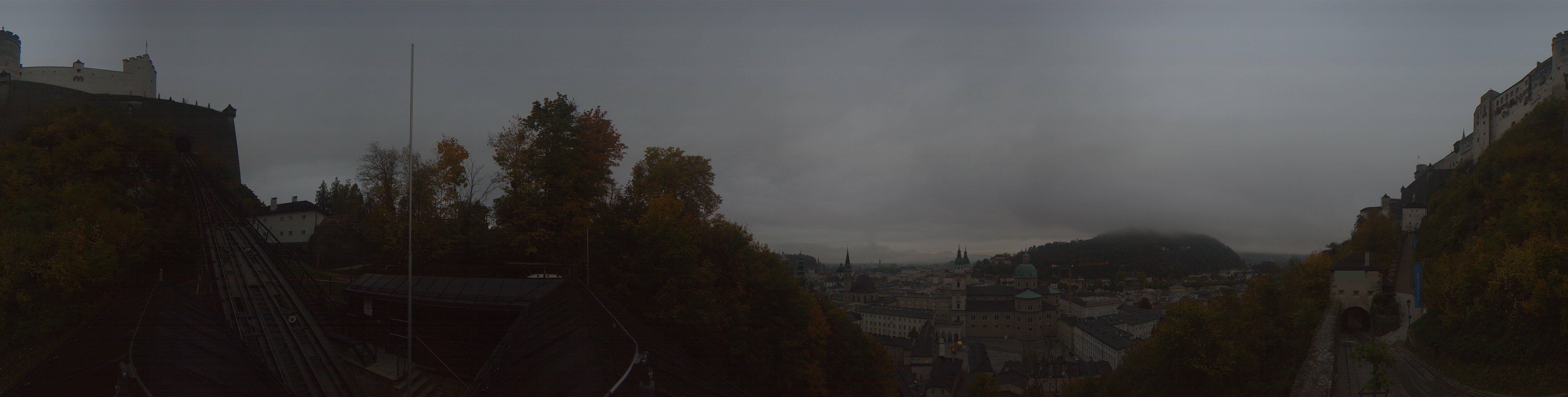 Archived image Webcam Panoramic view from Salzburg funicular