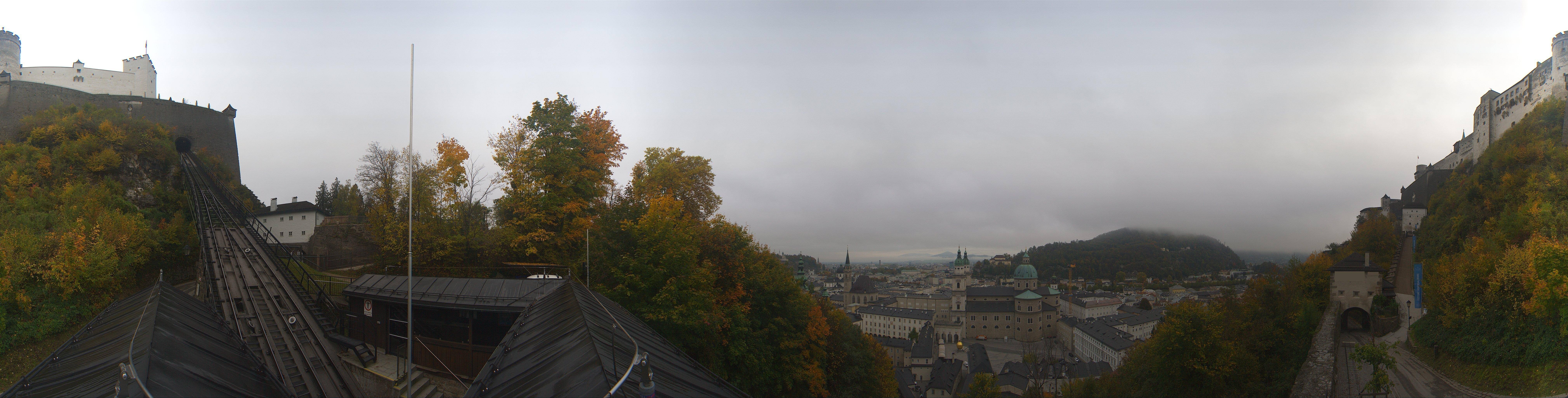 Archived image Webcam Panoramic view from Salzburg funicular
