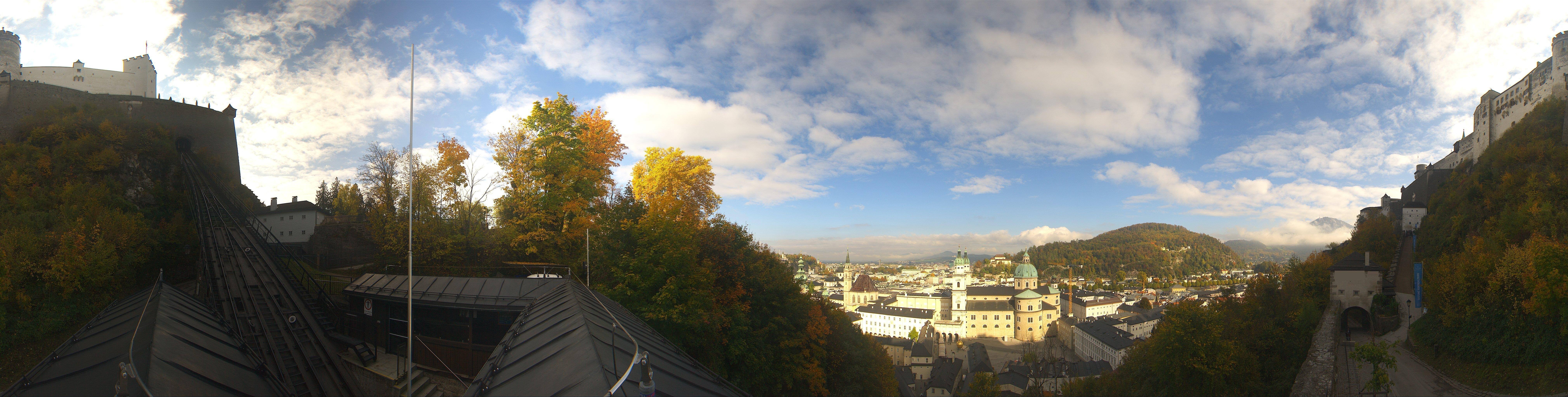 Archived image Webcam Panoramic view from Salzburg funicular