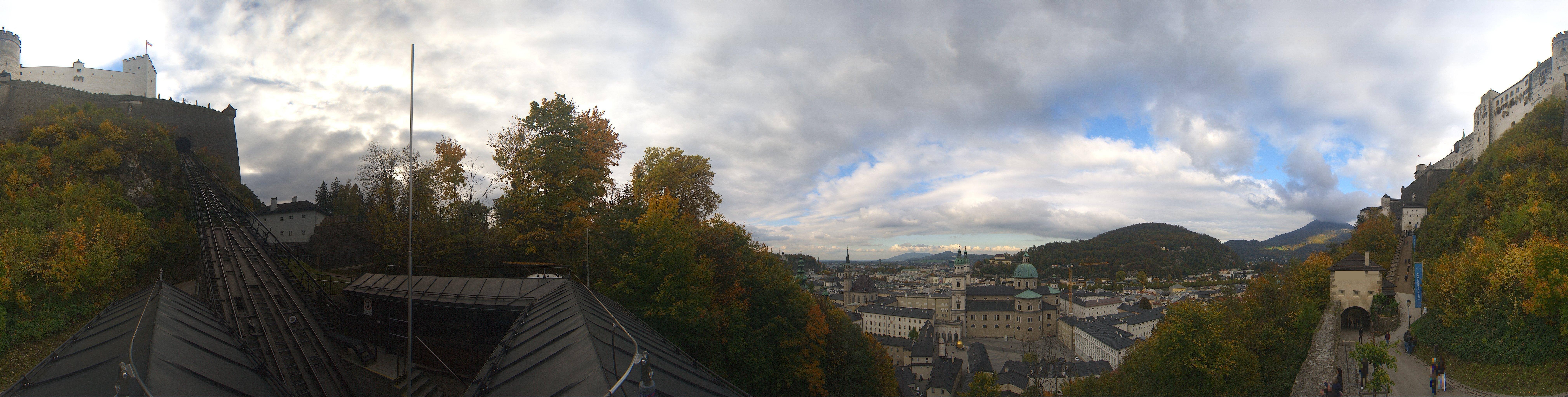 Archived image Webcam Panoramic view from Salzburg funicular