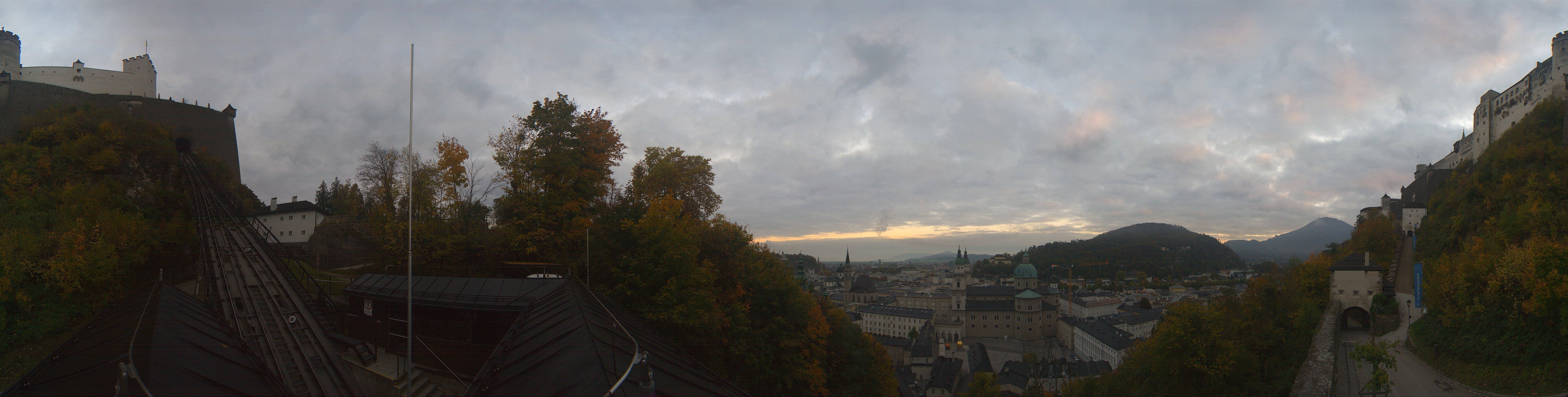 Archived image Webcam Panoramic view from Salzburg funicular