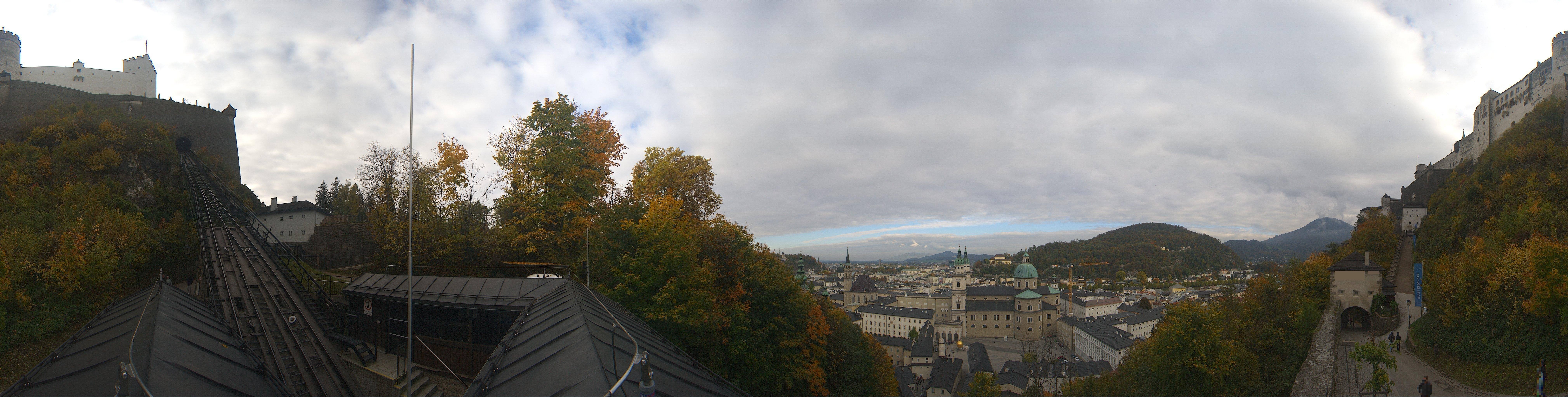 Archived image Webcam Panoramic view from Salzburg funicular