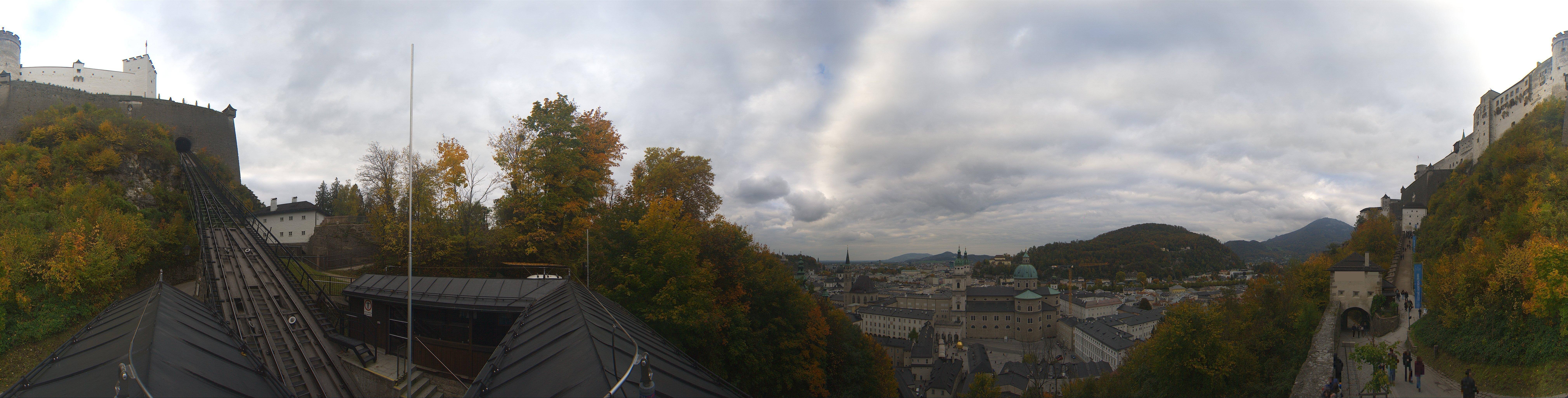 Archived image Webcam Panoramic view from Salzburg funicular
