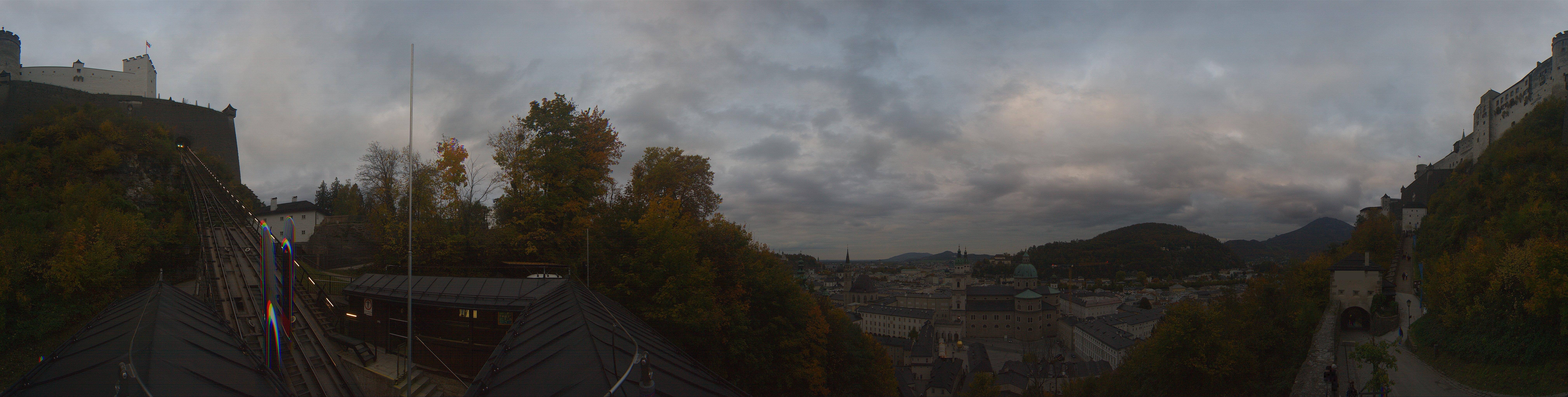 Archived image Webcam Panoramic view from Salzburg funicular