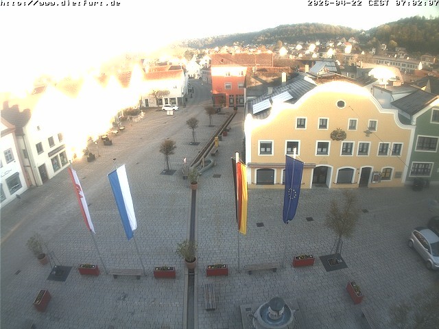 Archived image Webcam View over Dietfurt market square