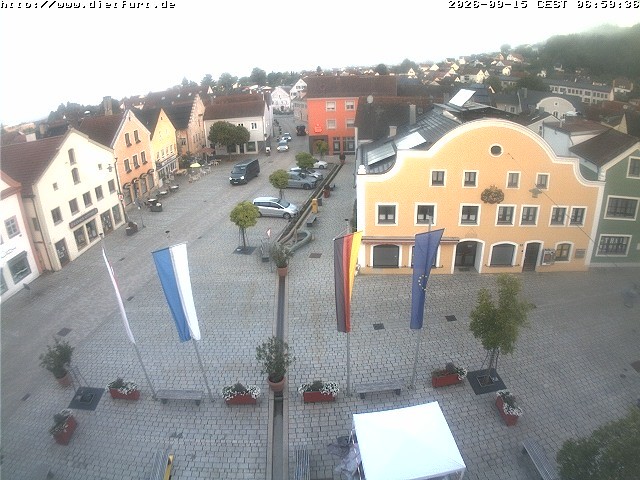 Archived image Webcam View over Dietfurt market square