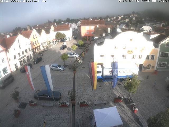 Archived image Webcam View over Dietfurt market square