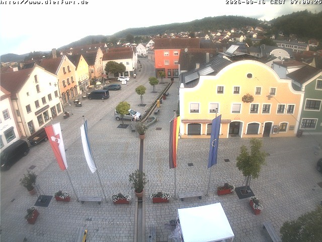 Archived image Webcam View over Dietfurt market square