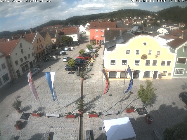 Archived image Webcam View over Dietfurt market square