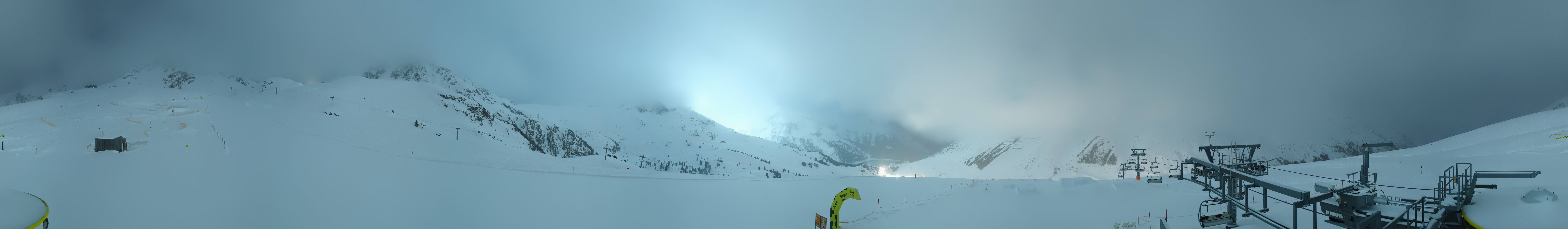 Archived image Webcam Kühtai - Chair lift Wiesbergbahn