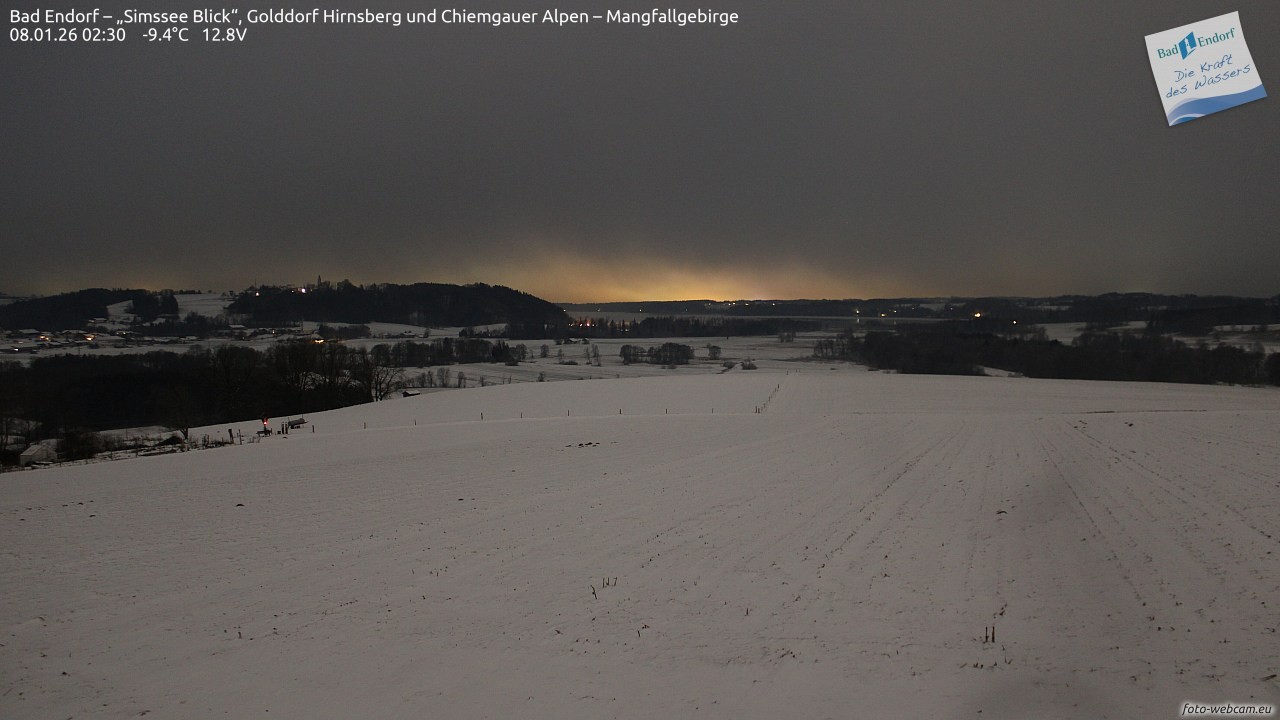 Archiv Foto Webcam Bad Endorf - Blick über den Simssee auf Wendelstein