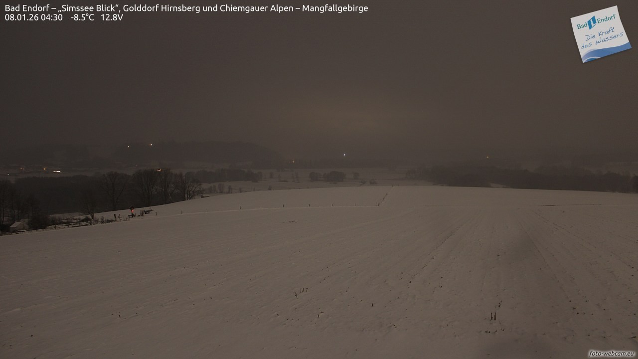Archiv Foto Webcam Bad Endorf - Blick über den Simssee auf Wendelstein