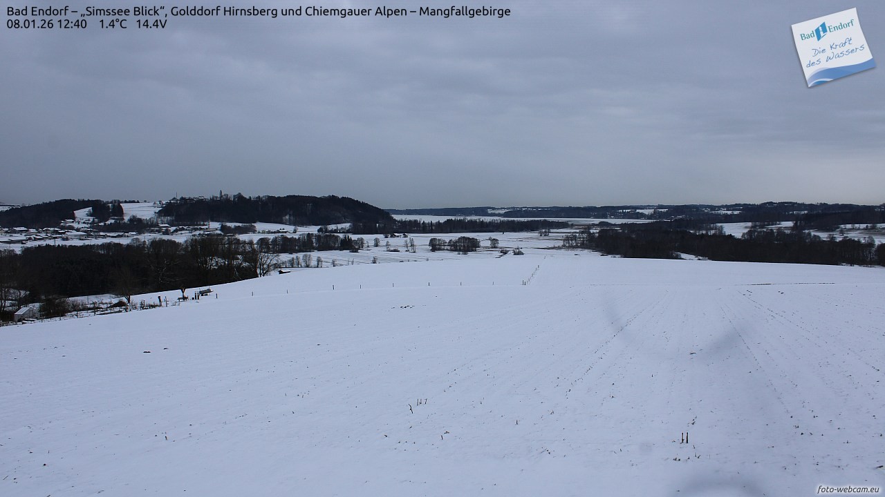 Archiv Foto Webcam Bad Endorf - Blick über den Simssee auf Wendelstein