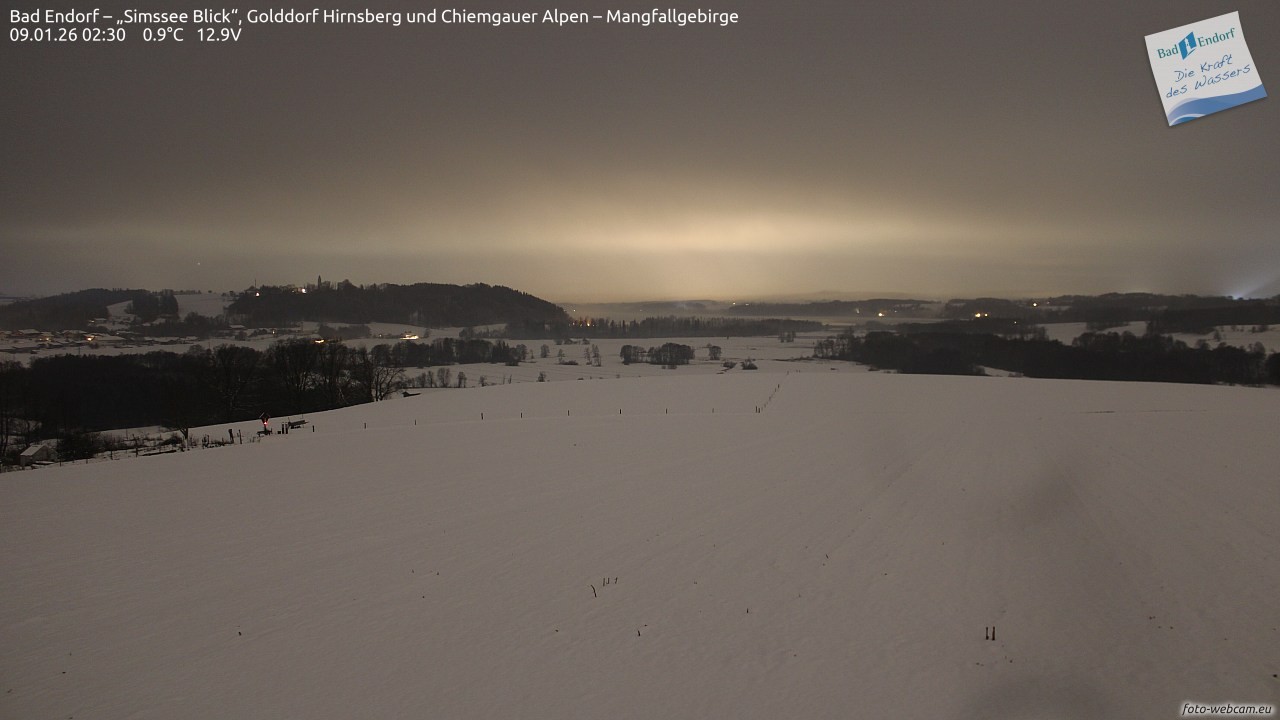 Archiv Foto Webcam Bad Endorf - Blick über den Simssee auf Wendelstein