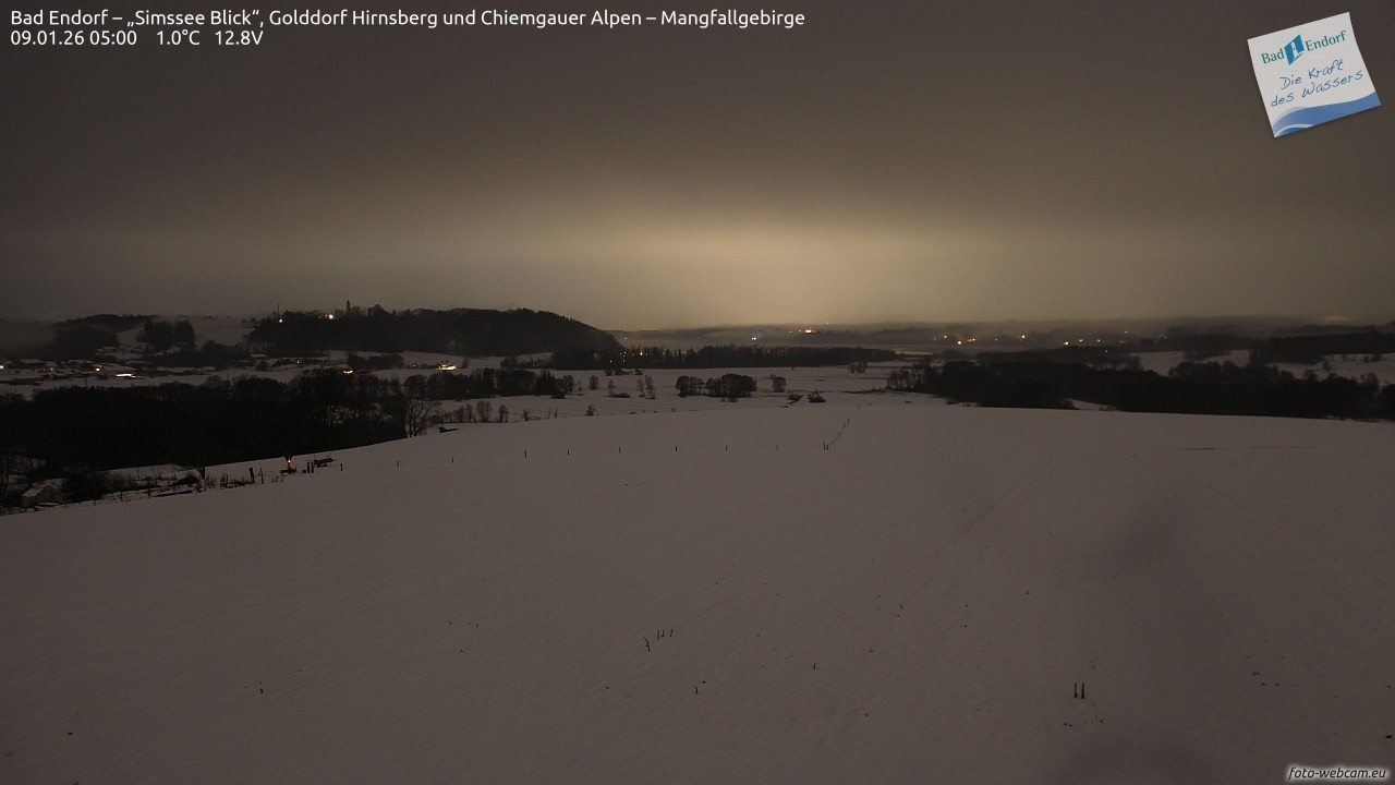 Archiv Foto Webcam Bad Endorf - Blick über den Simssee auf Wendelstein