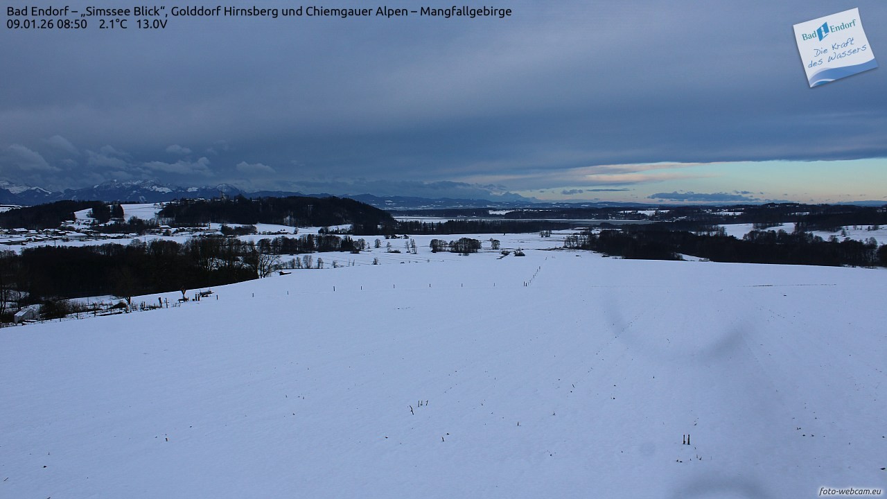 Archiv Foto Webcam Bad Endorf - Blick über den Simssee auf Wendelstein