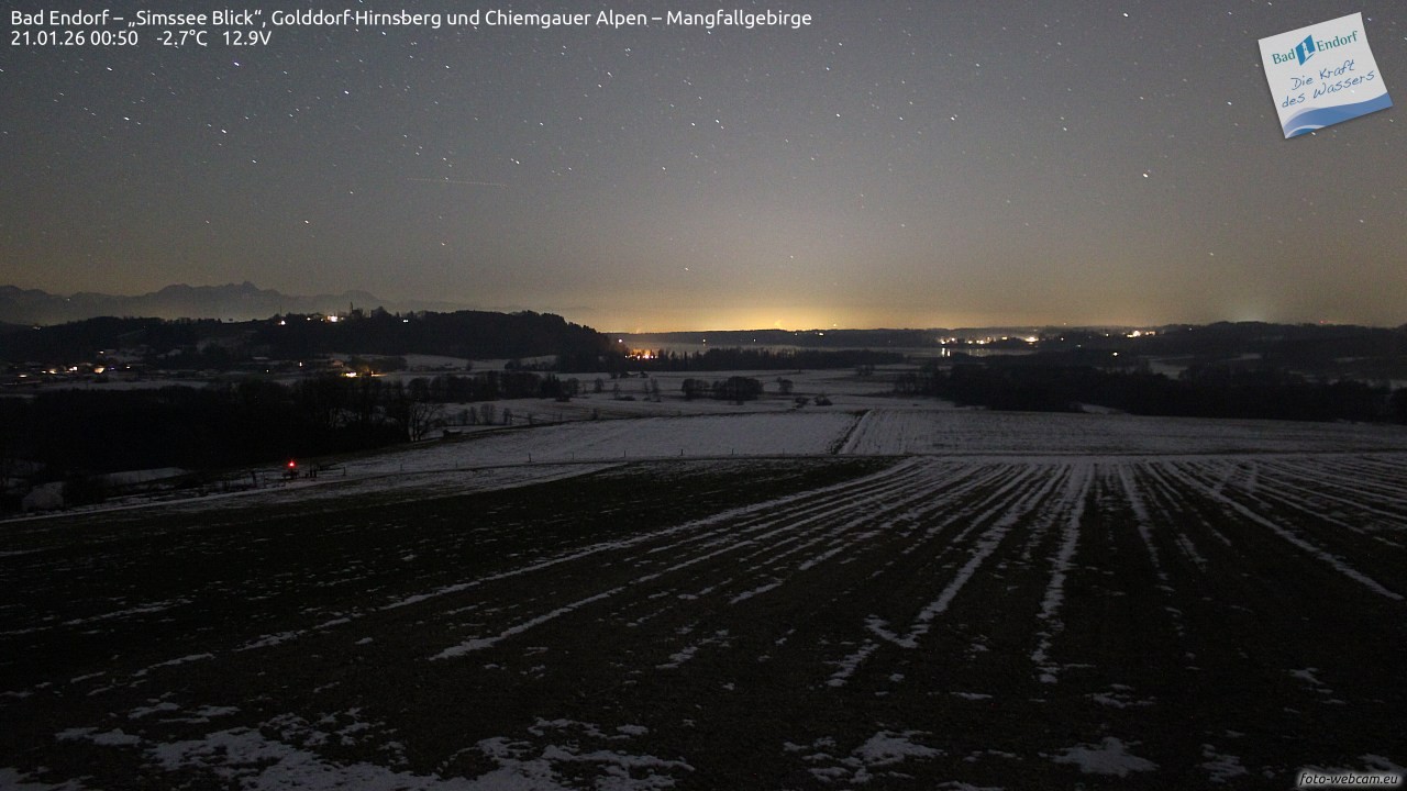 Archiv Foto Webcam Bad Endorf - Blick über den Simssee auf Wendelstein
