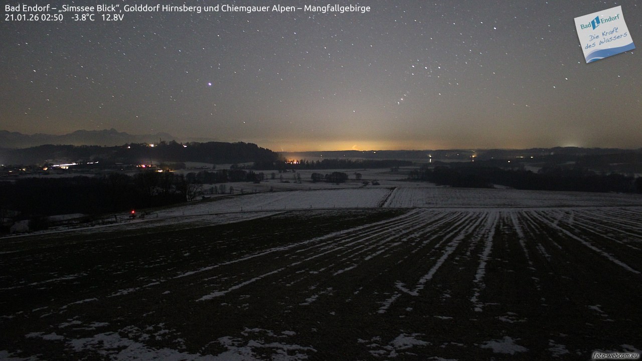 Archiv Foto Webcam Bad Endorf - Blick über den Simssee auf Wendelstein