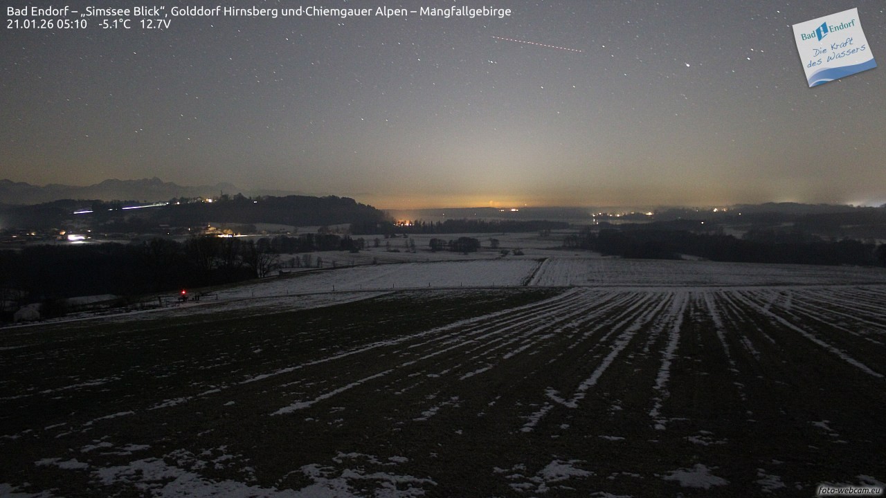 Archiv Foto Webcam Bad Endorf - Blick über den Simssee auf Wendelstein