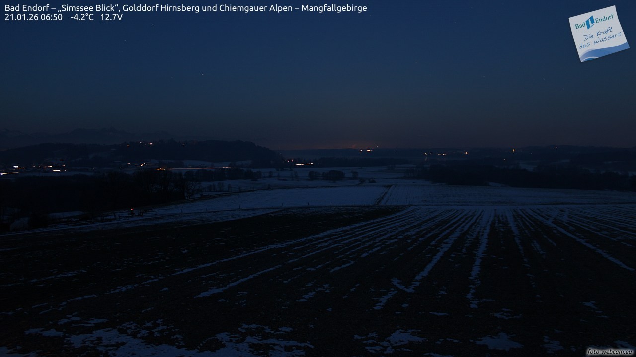 Archiv Foto Webcam Bad Endorf - Blick über den Simssee auf Wendelstein