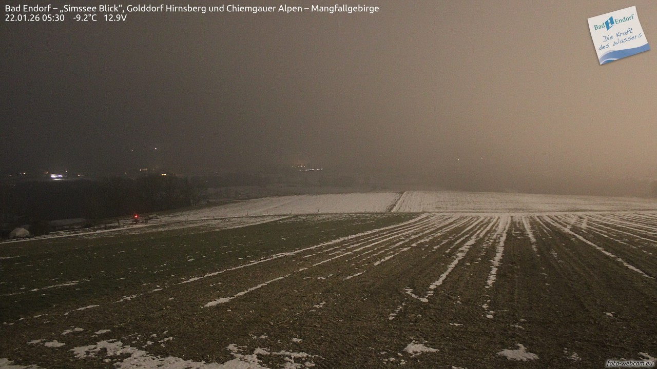 Archiv Foto Webcam Bad Endorf - Blick über den Simssee auf Wendelstein