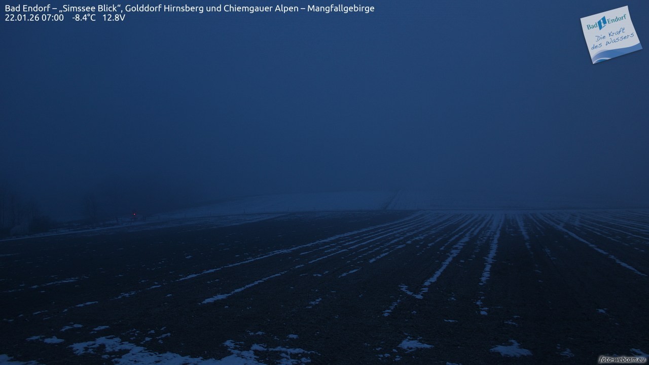 Archiv Foto Webcam Bad Endorf - Blick über den Simssee auf Wendelstein