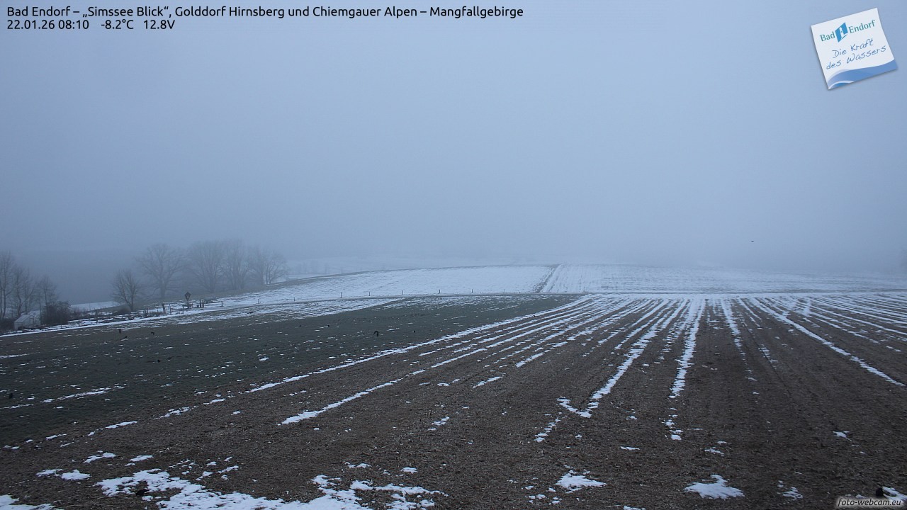Archiv Foto Webcam Bad Endorf - Blick über den Simssee auf Wendelstein