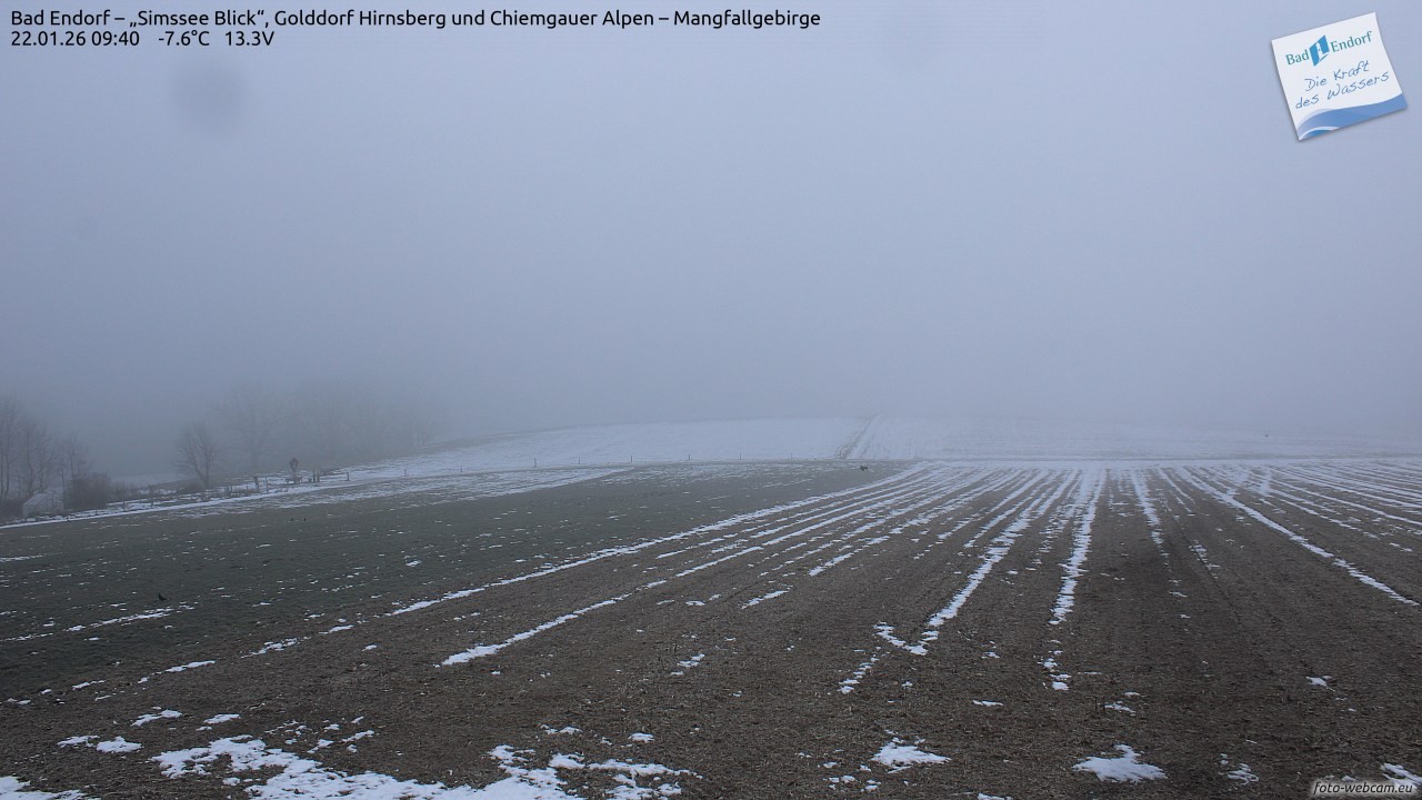 Archiv Foto Webcam Bad Endorf - Blick über den Simssee auf Wendelstein