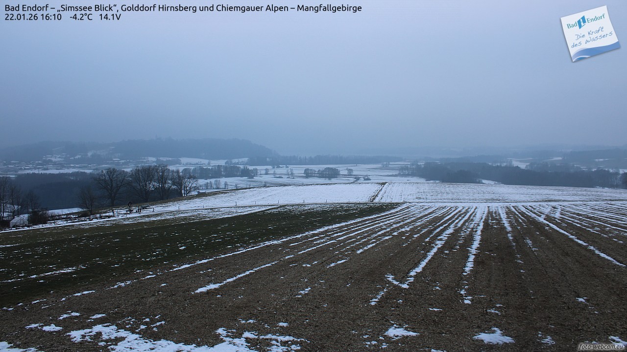 Archiv Foto Webcam Bad Endorf - Blick über den Simssee auf Wendelstein