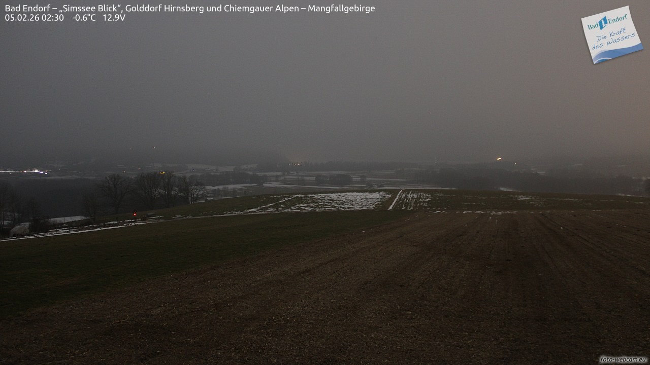 Archiv Foto Webcam Bad Endorf - Blick über den Simssee auf Wendelstein