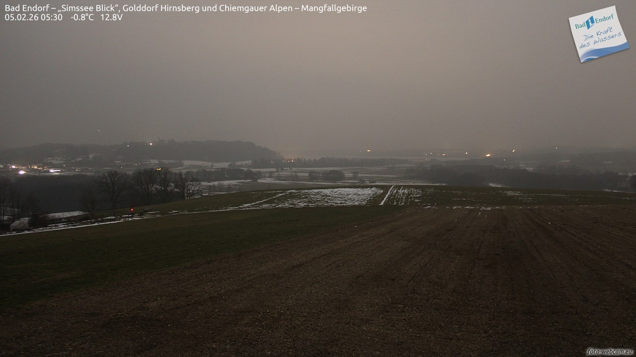 Archiv Foto Webcam Bad Endorf - Blick über den Simssee auf Wendelstein