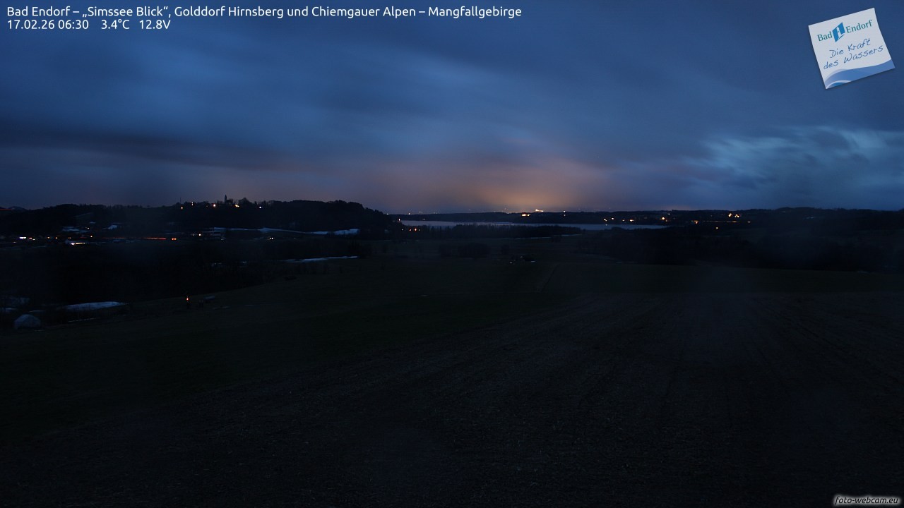 Archived image Webcam Bad Endorf - Simssee - View to Wendelstein