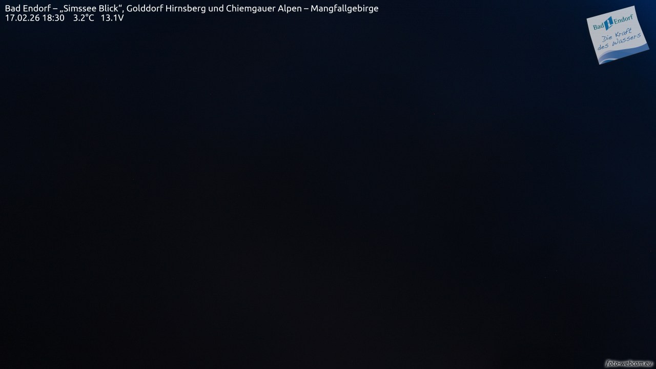 Archiv Foto Webcam Bad Endorf - Blick über den Simssee auf Wendelstein