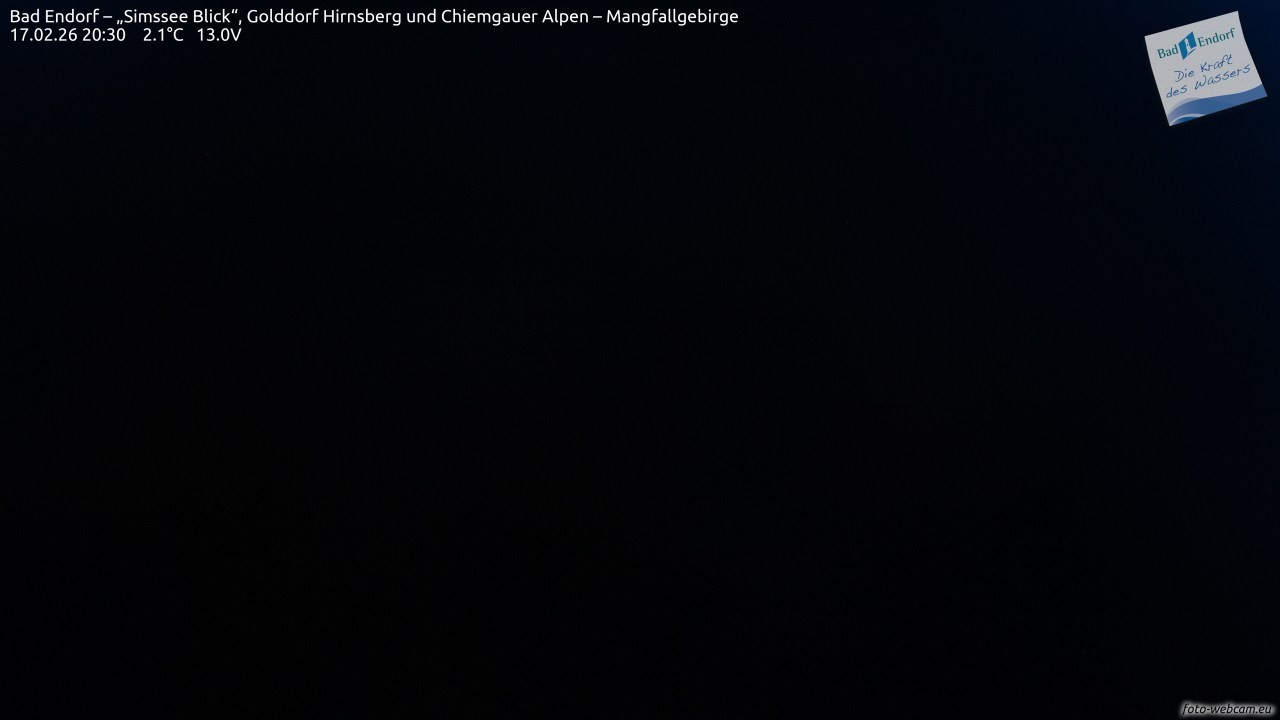 Archiv Foto Webcam Bad Endorf - Blick über den Simssee auf Wendelstein