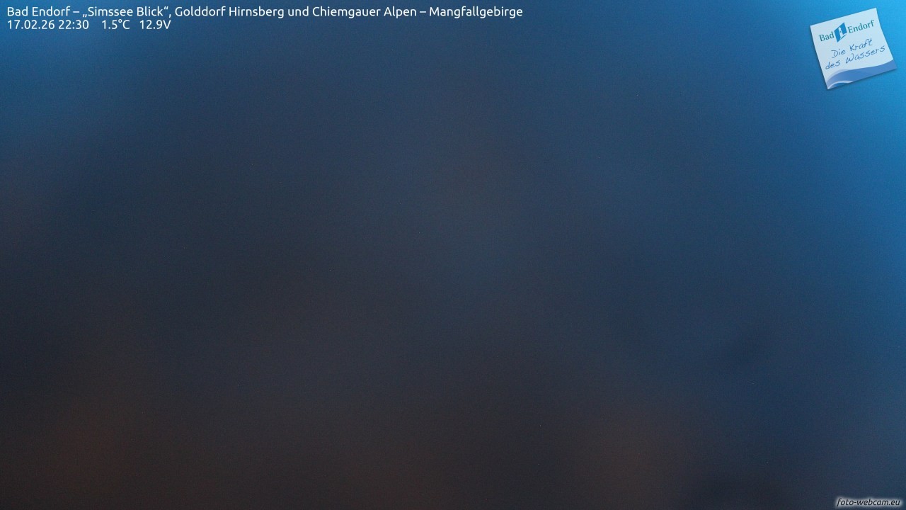 Archiv Foto Webcam Bad Endorf - Blick über den Simssee auf Wendelstein
