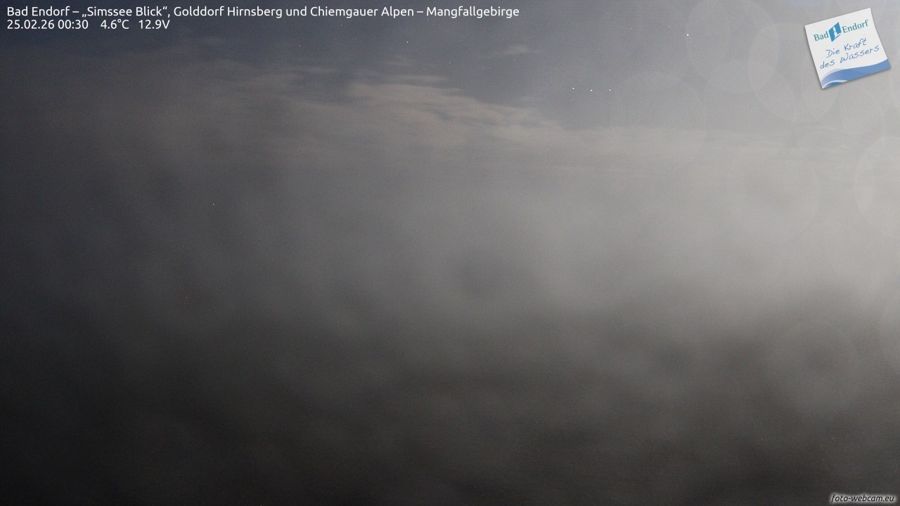 Archiv Foto Webcam Bad Endorf - Blick über den Simssee auf Wendelstein