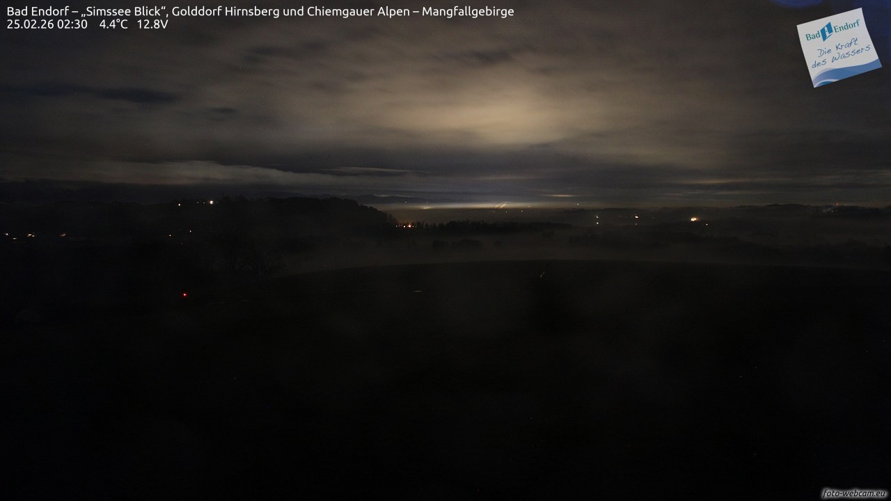Archiv Foto Webcam Bad Endorf - Blick über den Simssee auf Wendelstein