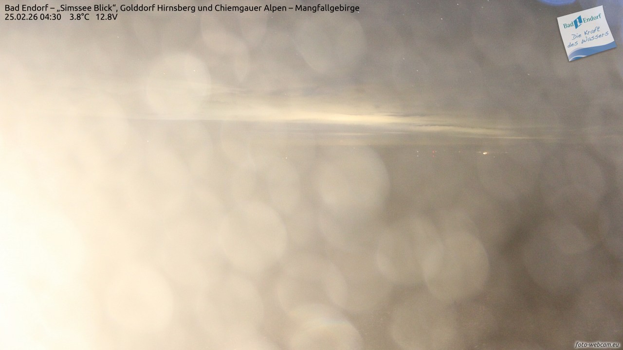 Archiv Foto Webcam Bad Endorf - Blick über den Simssee auf Wendelstein