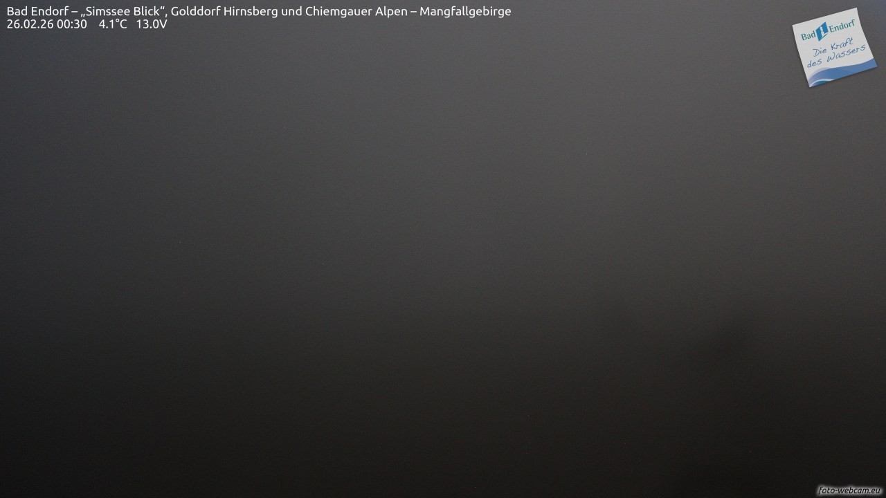 Archived image Webcam Bad Endorf - Simssee - View to Wendelstein